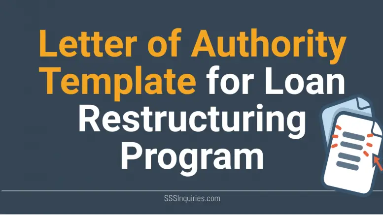 Letter of Authority for Loan Restructuring Program