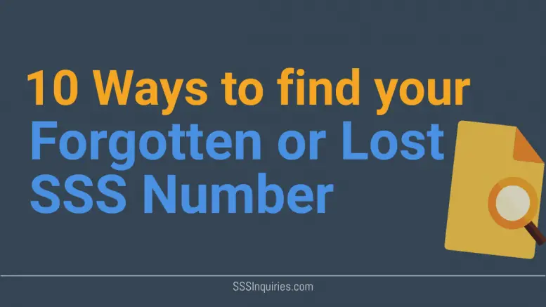 10 Ways to Find your Lost or Forgotten SSS Number