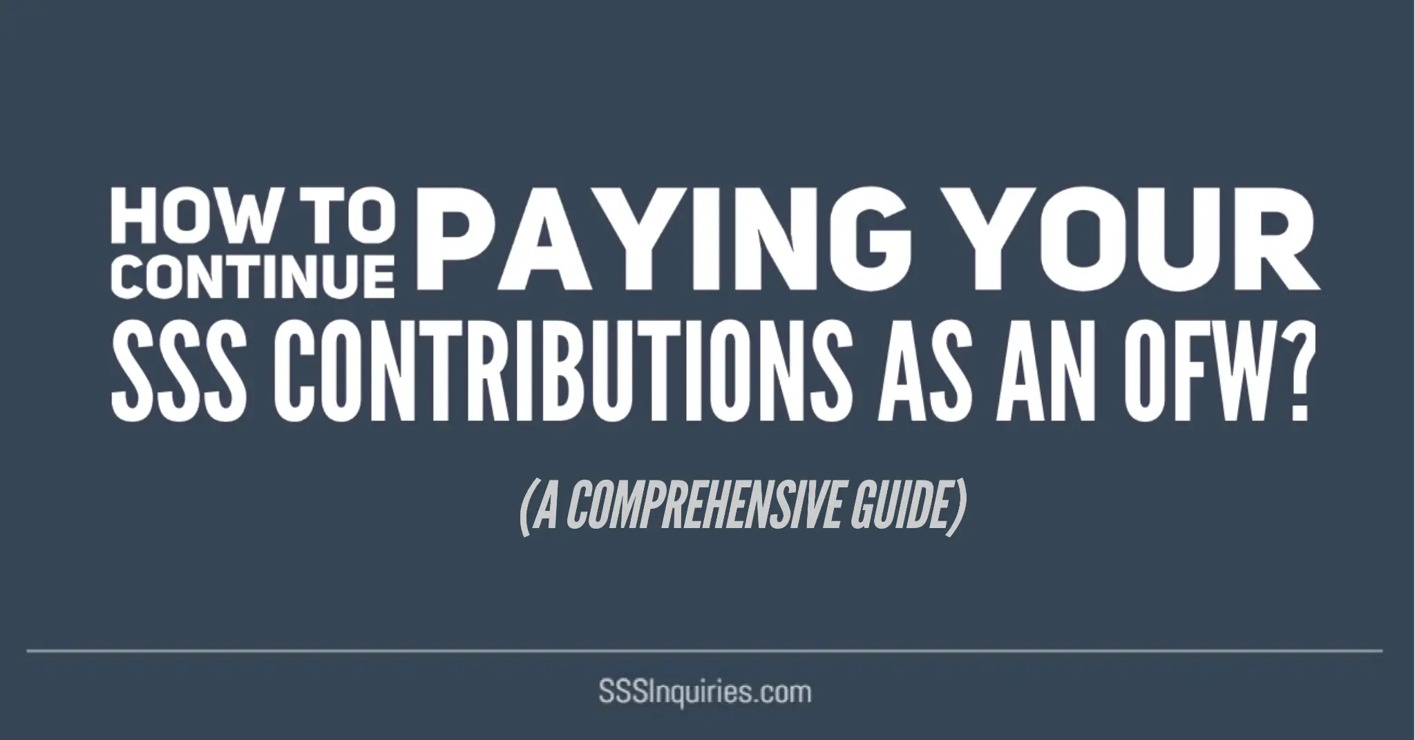 How to Continue Paying your SSS Contributions as an OFW
