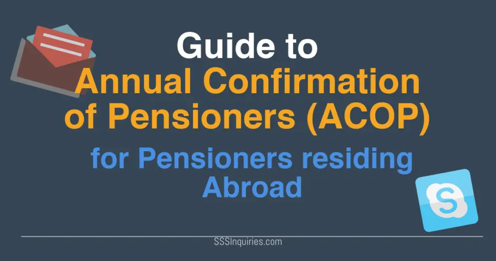 Guide to Annual Confirmation of Pensioners (ACOP) for Pensioners