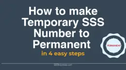 How to Make Temporary SSS number to Permanent