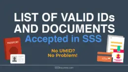 List of Valid ID and Documents Accepted in SSS