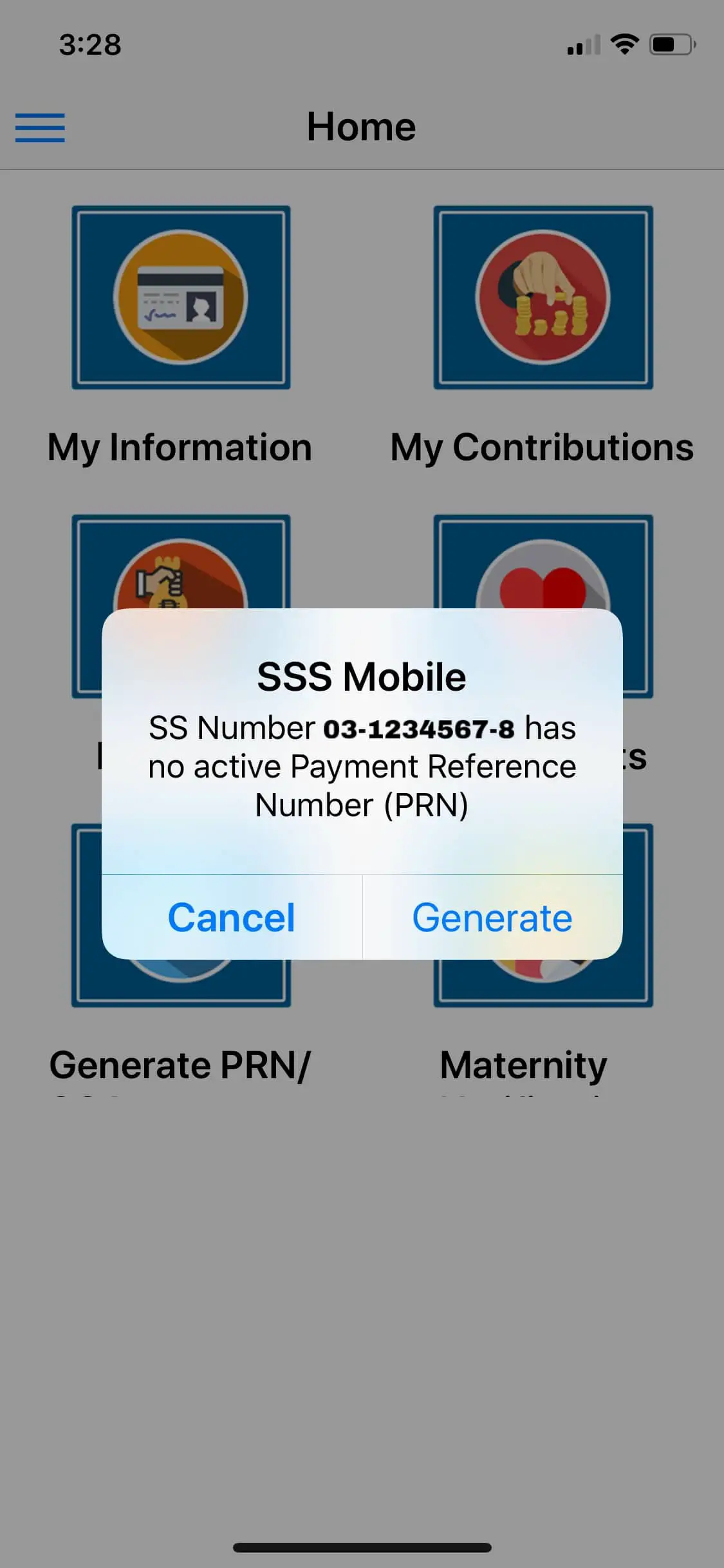 Create SSS PRN using the SSS Mobile App - Generate PRN