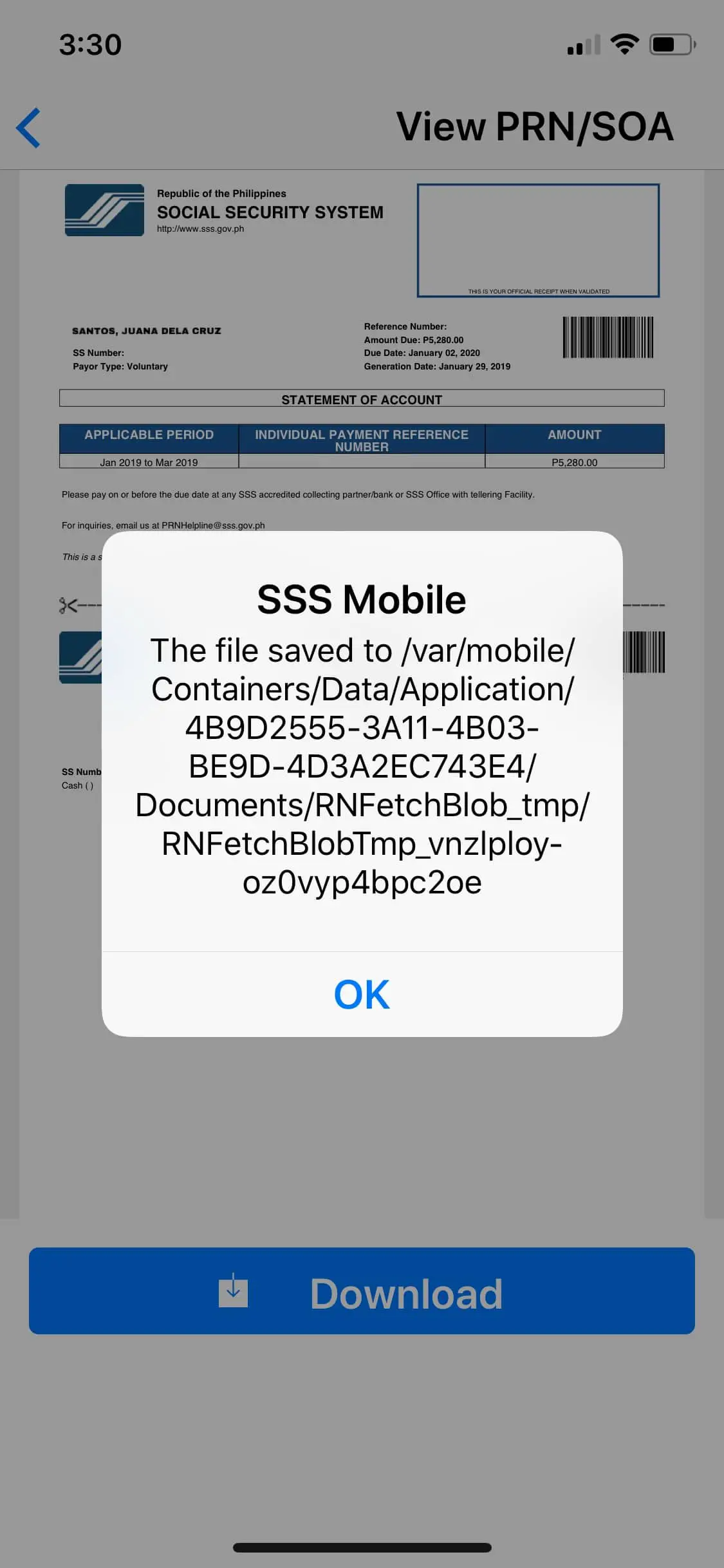 Create SSS PRN using the SSS Mobile App Download Directory