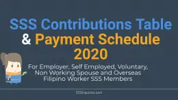 SSS Contributions Table and Payment Schedule for 2020