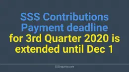 SSS Contribution for 3rd quarter 2020 extended until December 1