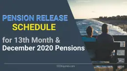 SSS Pension Release schedule for December 2020 and 13th month