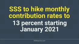 SSS to hike monthly contribution reates to 13 percent starting January 2020