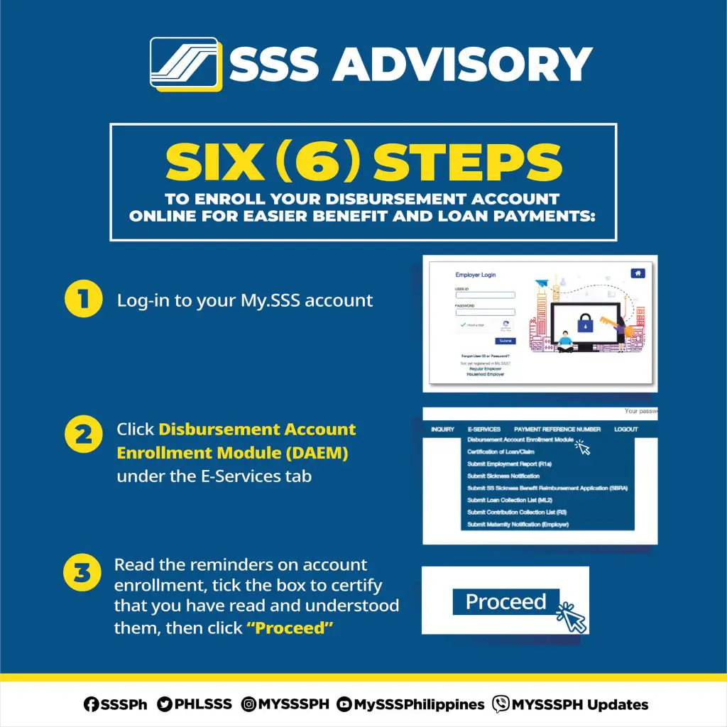 How to Enroll Disbursement Account Bank Payment Information in My.SSS 2