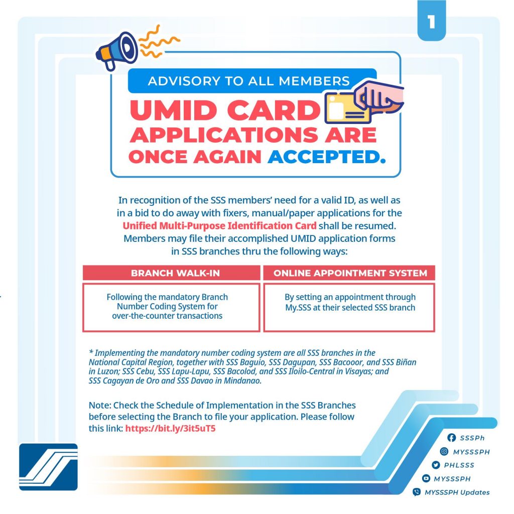 UMID SSS Application 2021 now open 1