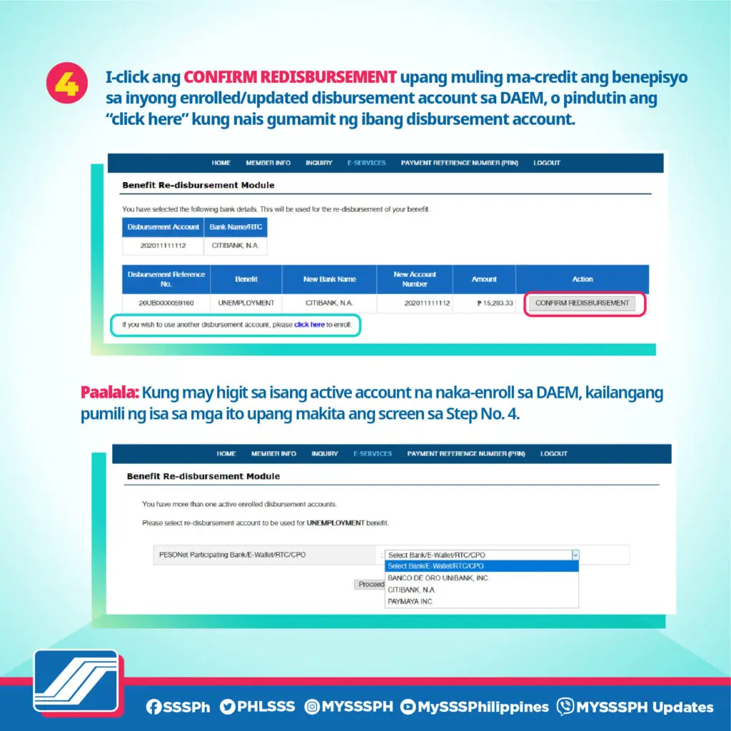 How to correct or replace Disbursement Account in My.SSS and request or redisbursement of your Loan or Benefits -33