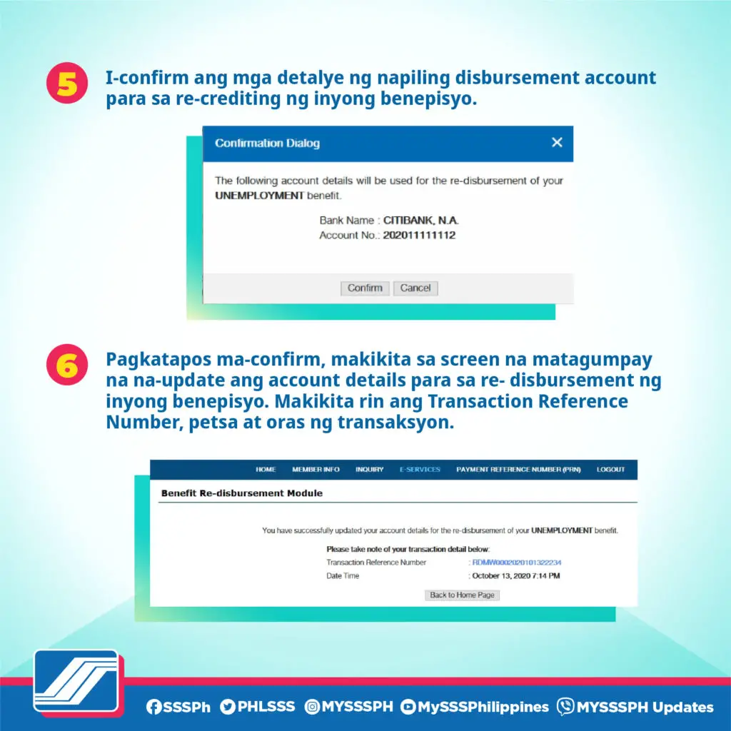 How to correct or replace Disbursement Account in My.SSS and request or redisbursement of your Loan or Benefits - 5