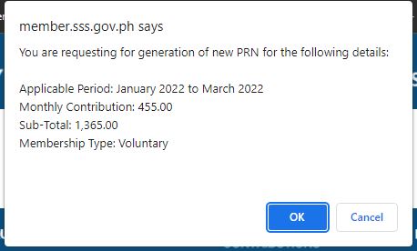 How to Get SSS PRN Payment Reference Number for Contributions in the SSS Website 11 (1)
