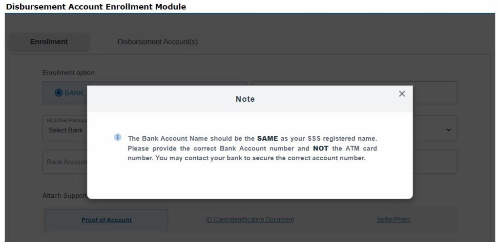 How to Comply with SSS DAEM Disbursemetn Account Enrollment Module for Benefits and Loans 004
