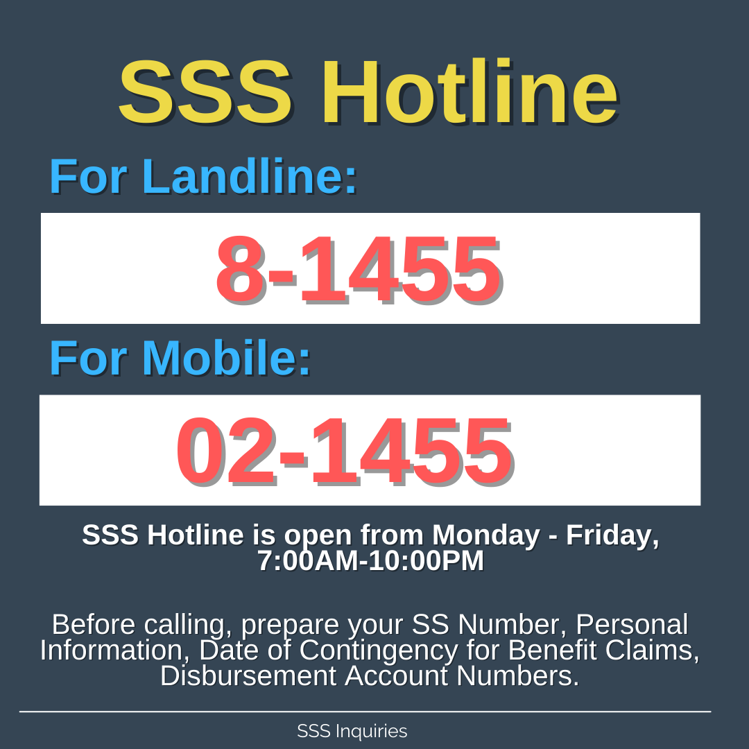 SSS Hotline, Customer Service, Text SSS and other Channels - SSS Inquiries