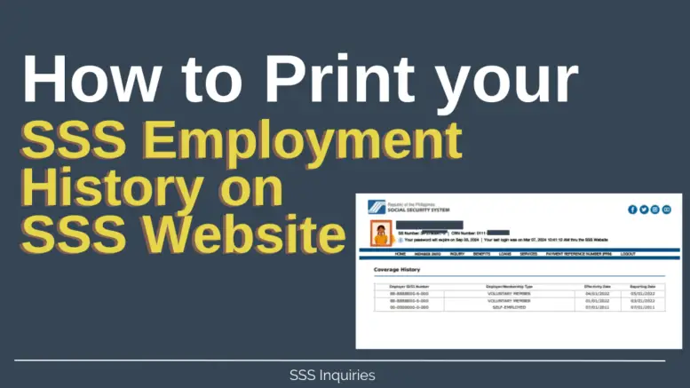 How to Print your SSS Employment History from SSS Website - SSS Inquiries Blog
