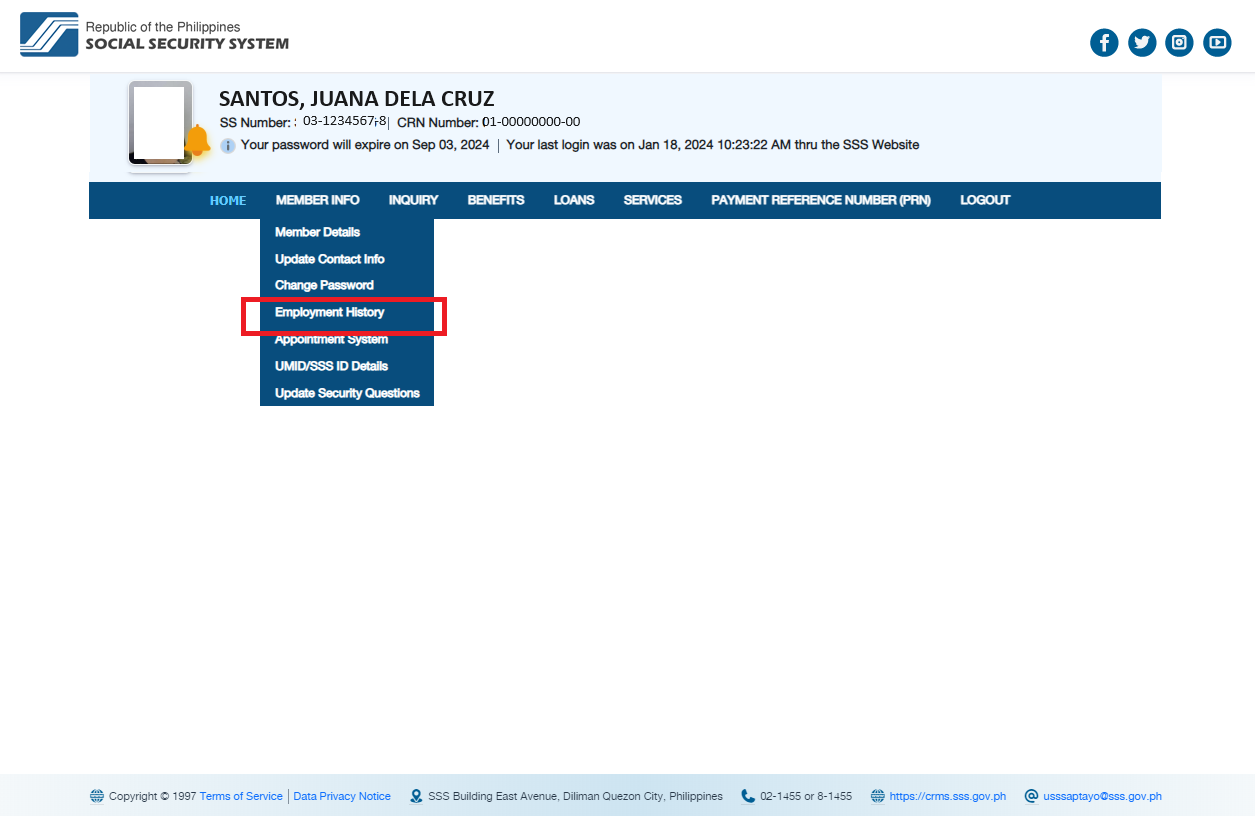 How To Print Your SSS Employment History On SSS Website 2024 SSS   How To Print Your SSS Employment History On SSS Website 2024 5 